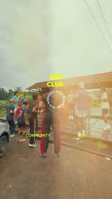 Club members gathering after a run